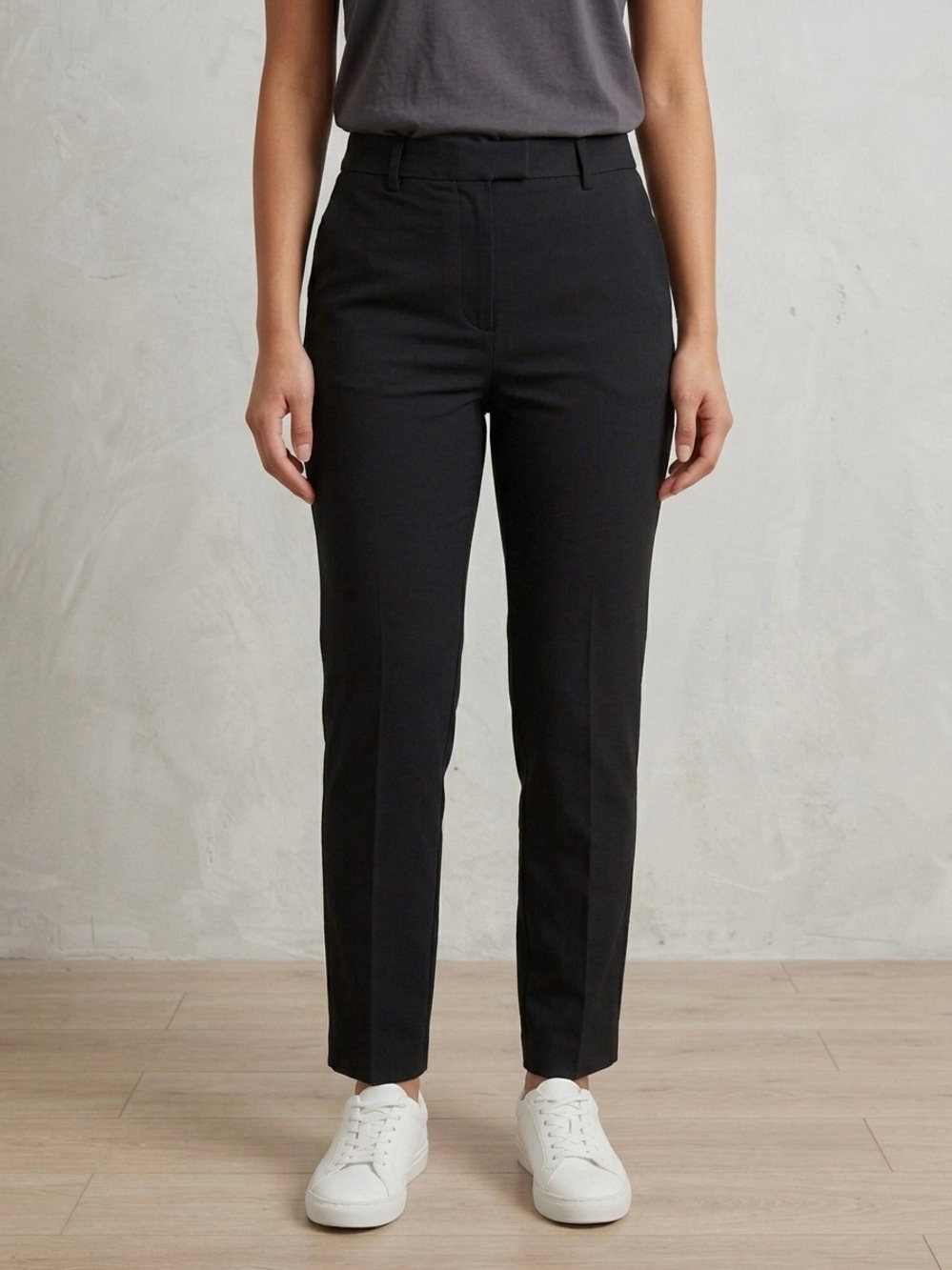 MANGO Black Tailored Straight Ankle Dress Pants Size 10